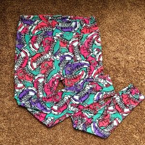 LuLaRoe sneakers leggings, tall and curvy.